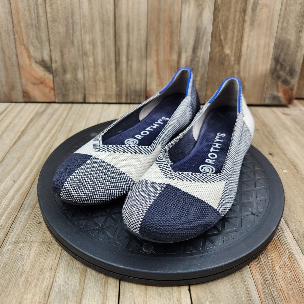 Rothy's Navy and Gray Women's Flats